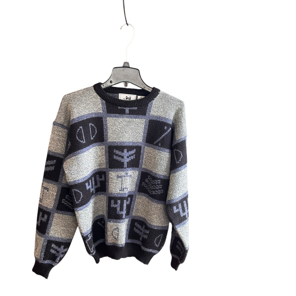 Vintage JED men's blue gray wool blend pullover sweater Sz M